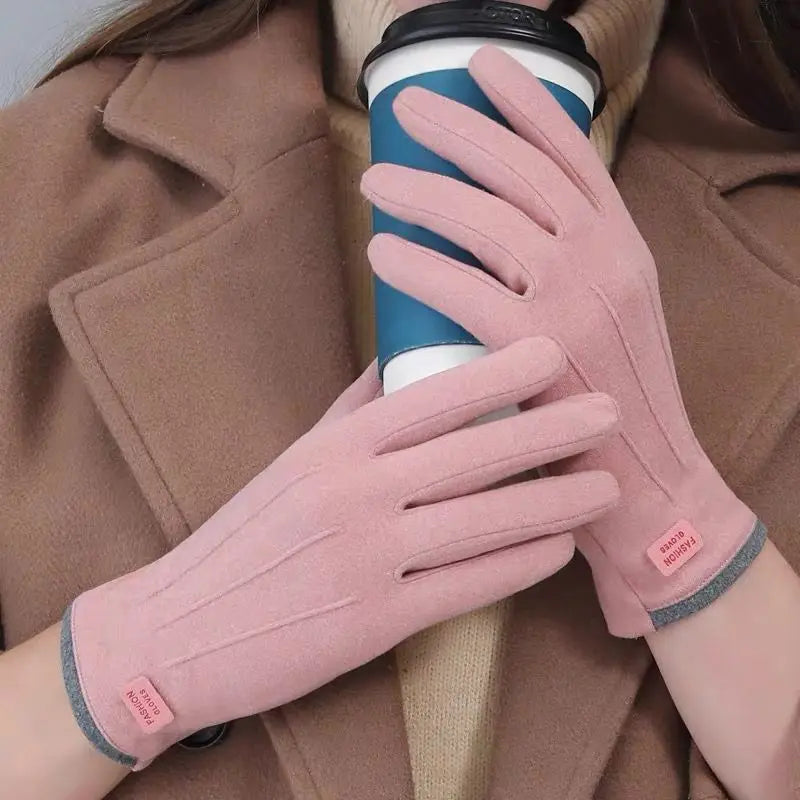 Gloves for Women, Winter Outdoor Cycling, Anti Cold Cotton, Cashmere, Fleece, Bicycle Insulation Gloves