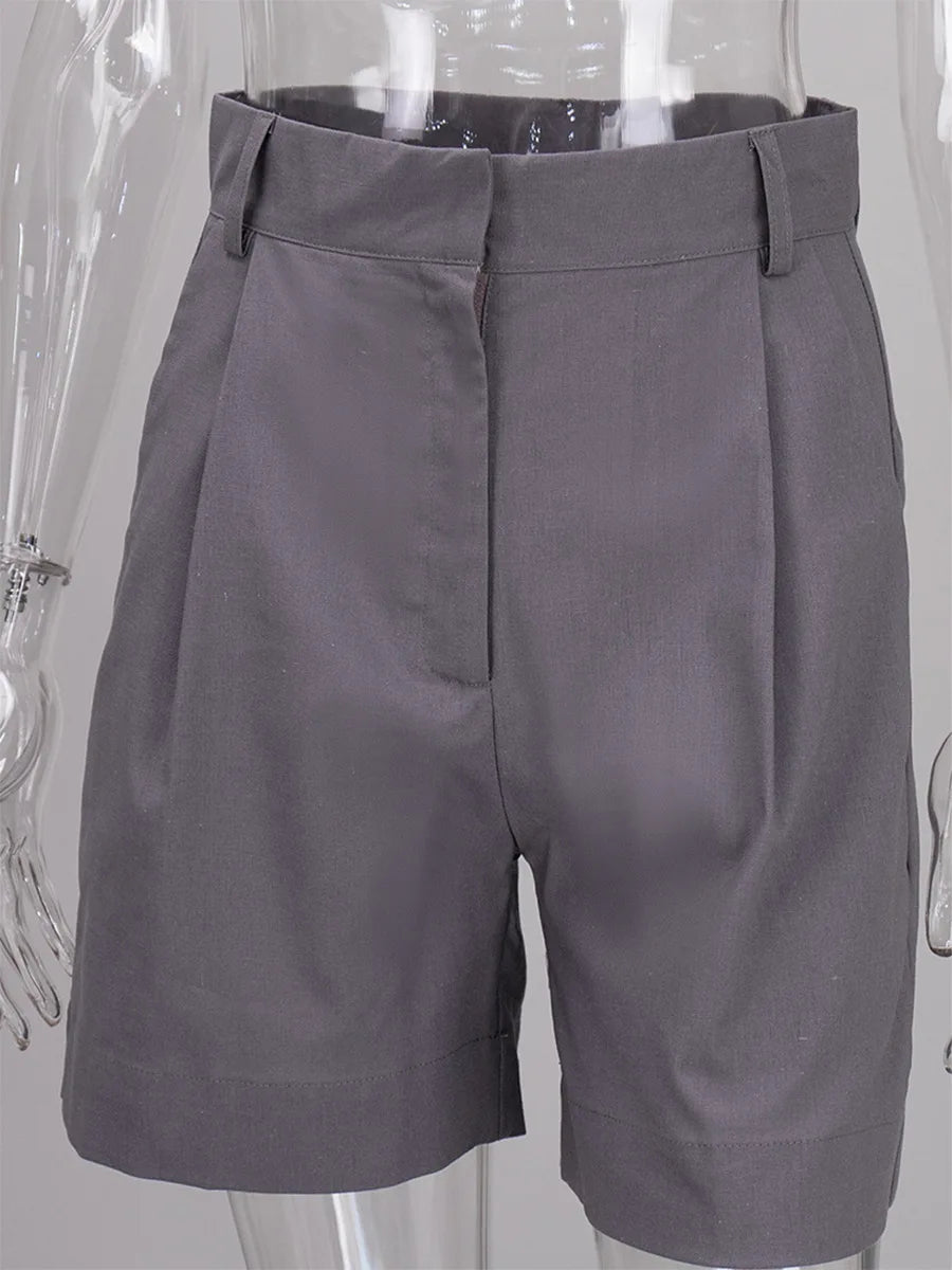 High Waisted Shorts with European and American Style Casual Office Shorts Suitable for Work and Daily Wear