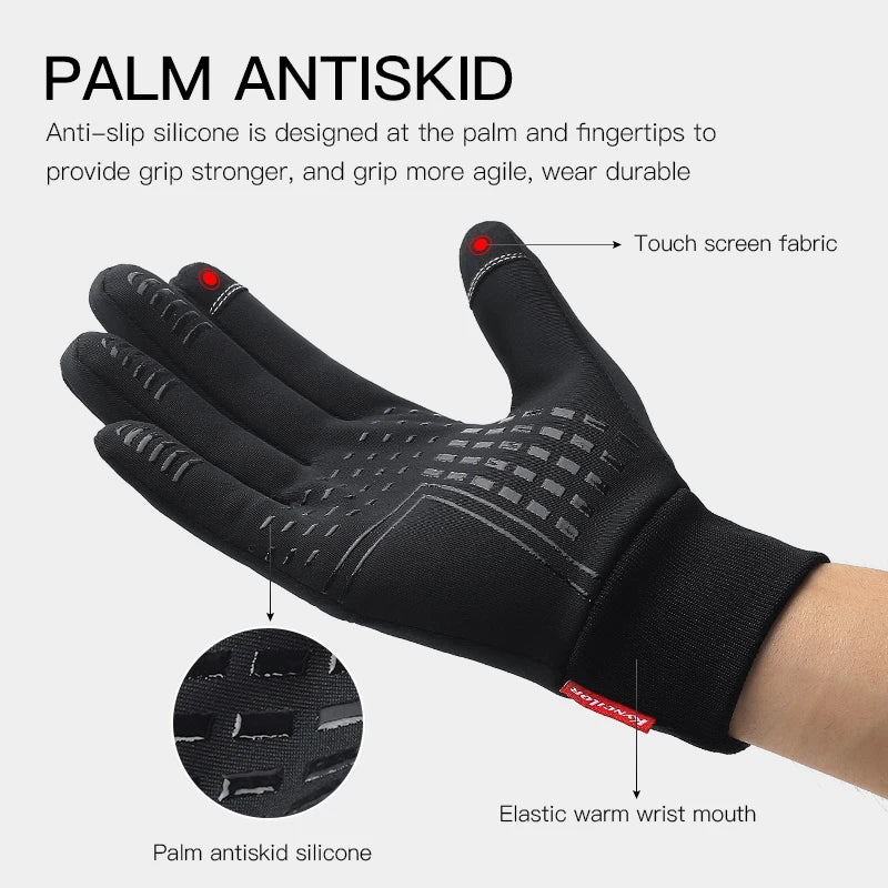 Waterproof Cycling Gloves Winter Touch Screen Bicycle Gloves Outdoor