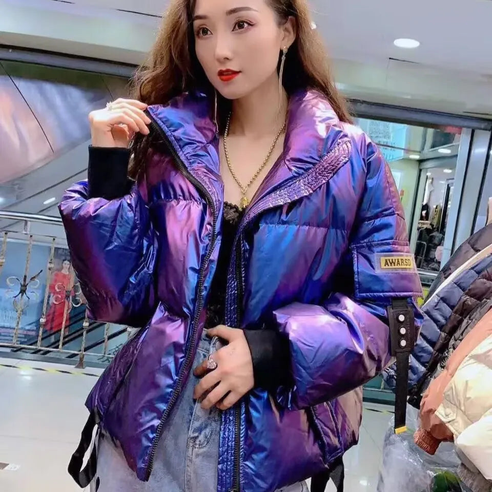 Winter Coat Women 2026 Loose Casual Black Blue Short Parka Mujer Down Cotton Solid Plus Size Overcoat Ladies Warm Jacket Female