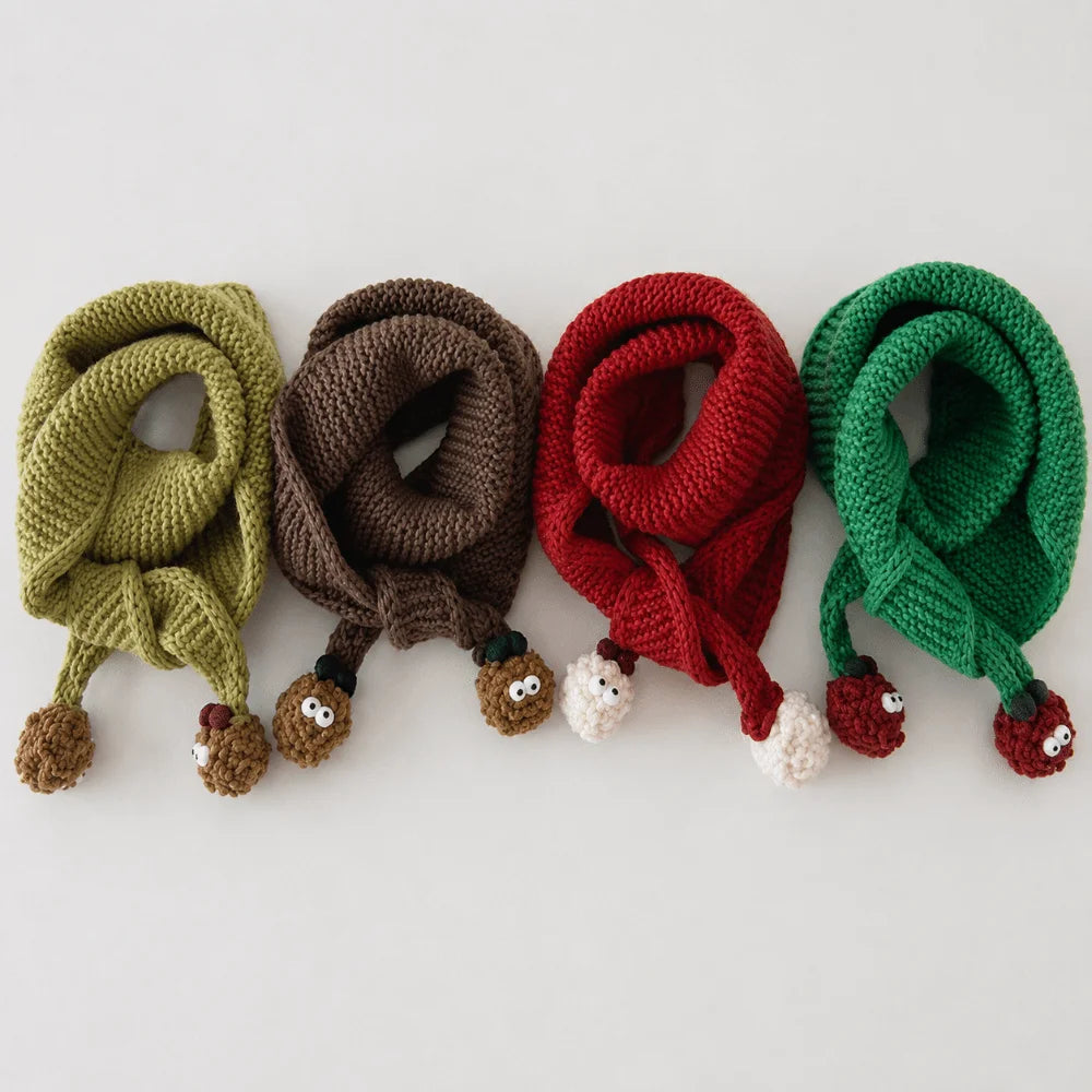 Fashion Windproof Knitted Scarf Soft Keep Warm Children Neck Warmer Thick Autumn Winter Children Muffler for Boys Girls
