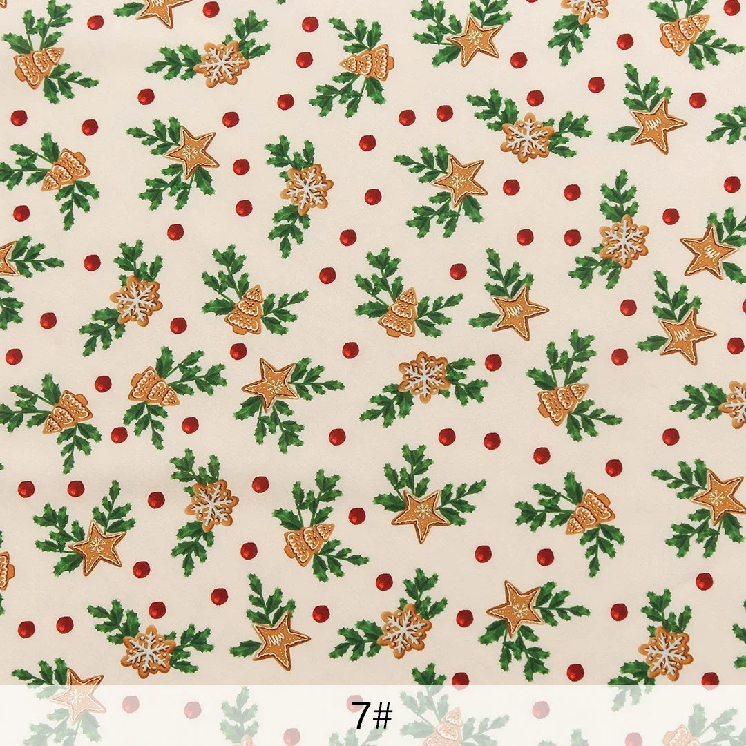 0.5/1/3/5m Christmas Fabric Cardinal Joyful Tradition Holiday Decor Bird, Snowflake, Holly Leaf Pattern DIY Crafts, Pet Clothing