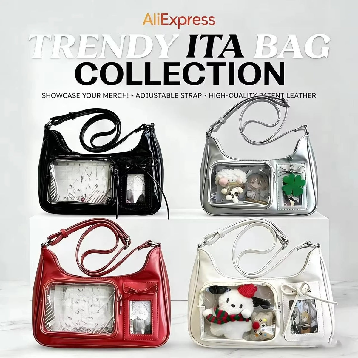 Y2k Harajuku Shoulder Bag Women Korean Transparent Ita Bag School
