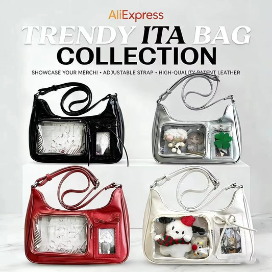 Y2k Harajuku Shoulder Bag Women Korean Transparent Ita Bag School