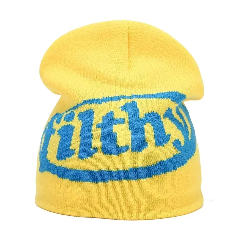 Y2K Letter Knitted Winter Autumn Beanie Cap Men Women Kanye Beanies Gorras Hombre Top Warm Skiing Hat Ear Hats Hip Hop Skullcap