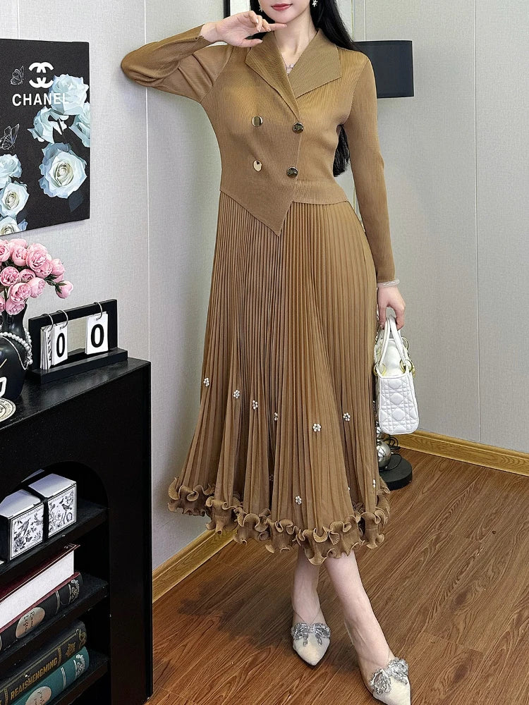 Miyake Pleated Midi Dress