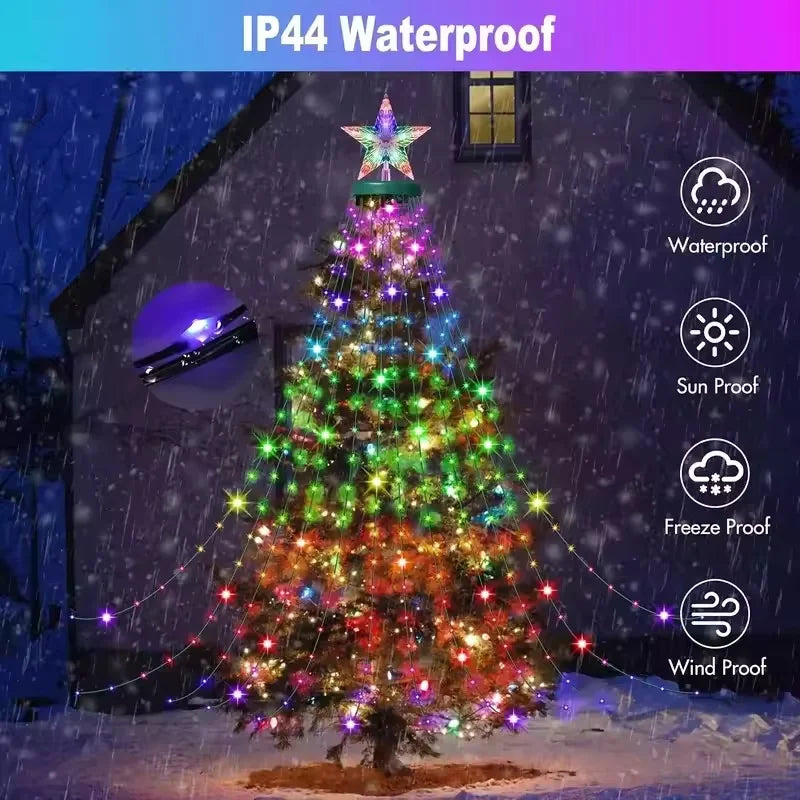 2.1M 400LEDs Christmas Lights Holiday String Lights with Star Shape, Smart LED Xmas Tree for Indoor Outdoor Decor