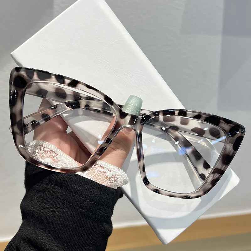 Blue Light Blocking Glasses Oversized Plain Glasses Large Frame Glasses Stylish For Reading Visual Health Screen Time