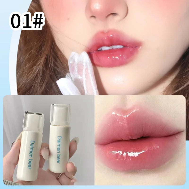 DaiMenBear Blue Oxygen Mirror Lip Gloss pseudo-natural Whitening for autumn and winter girls