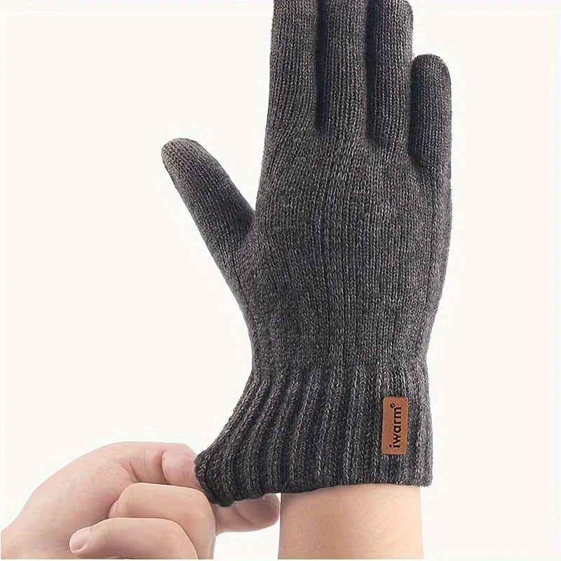 Winter Warm Cycling Gloves  DROPSHIPPING  Alpaca Wool Gloves Full Finger Touchscreen Cashmere Thickening Knitted Driving Gloves