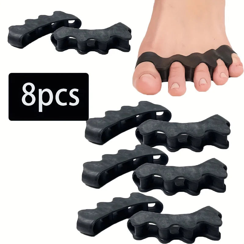 8pcs Toe Separators Pads - Adjustable, Non- Foot Aid for Men & Women, Blue/Pink Toe Spacers for Bunions, Hammertoes