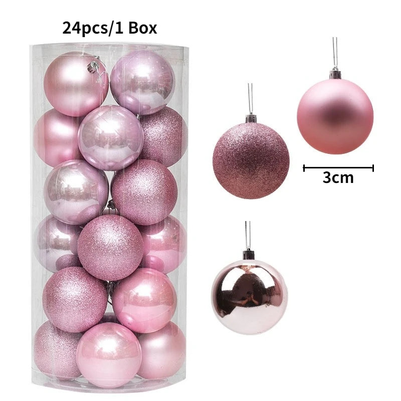 24/36Pcs Merry Christmas Ball Hanging Christmas Tree Decoration for Home Indoor Decor New Year 2026 Navidad DIY Party Supplies