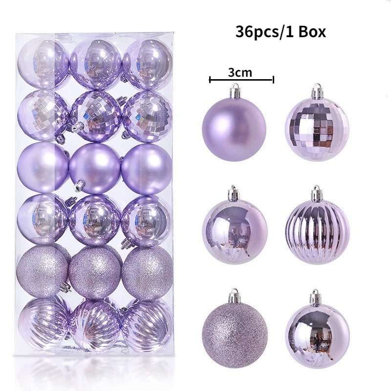 24/36Pcs Merry Christmas Ball Hanging Christmas Tree Decoration for Home Indoor Decor New Year 2026 Navidad DIY Party Supplies