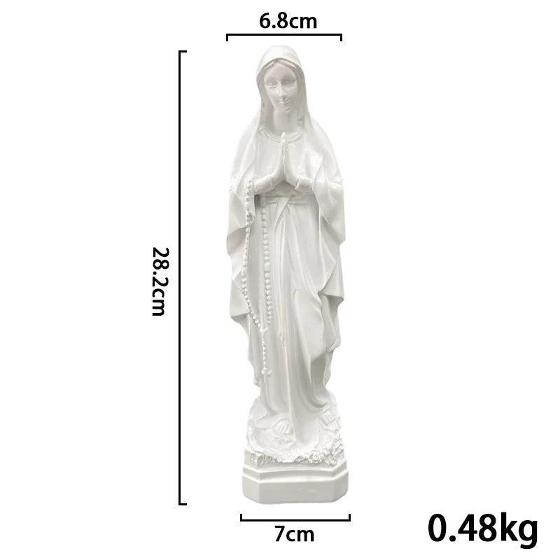 Our Lady of Lourdes Blessed Virgin Mother Mary Catholic Religious Gift Resin Figurine Statue Holy Home Christmas Decorations