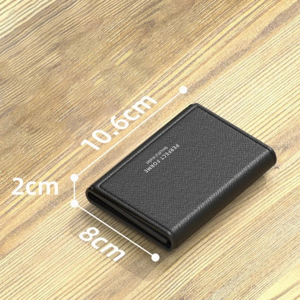 Fashion Leather Men Card Wallets Large Capacity Solid Color Male Purse