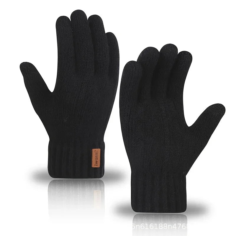 Winter Warm Cycling Gloves  DROPSHIPPING  Alpaca Wool Gloves Full Finger Touchscreen Cashmere Thickening Knitted Driving Gloves