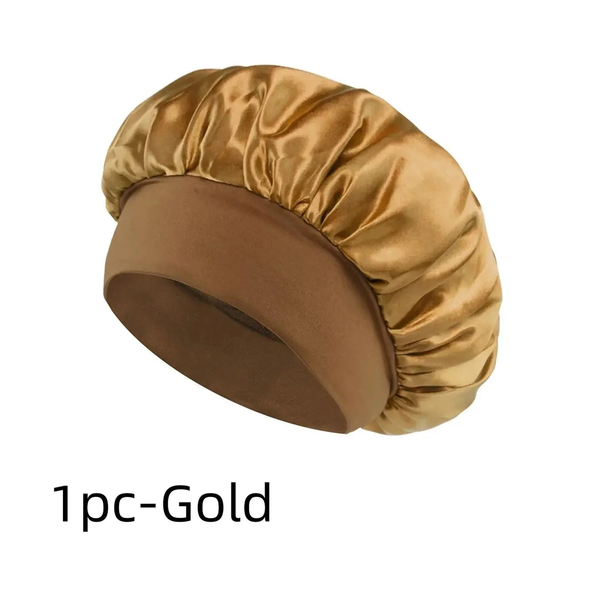 Satin Bonnet for Sleeping  - Silk Bonnet Hair Cap with Wide Elastic Band, Soft Breathable Night Sleep Cap, Anti-Frizz Nightcap for Women Curly, Thick Hair, Braids (Black, Red,  Gold)