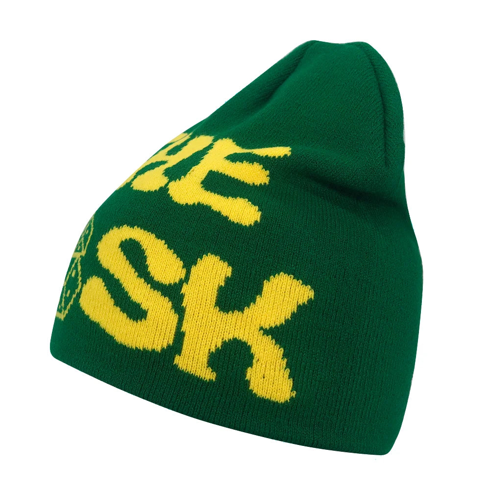 Y2K Letter Knitted Winter Autumn Beanie Cap Men Women Kanye Beanies Gorras Hombre Top Warm Skiing Hat Ear Hats Hip Hop Skullcap