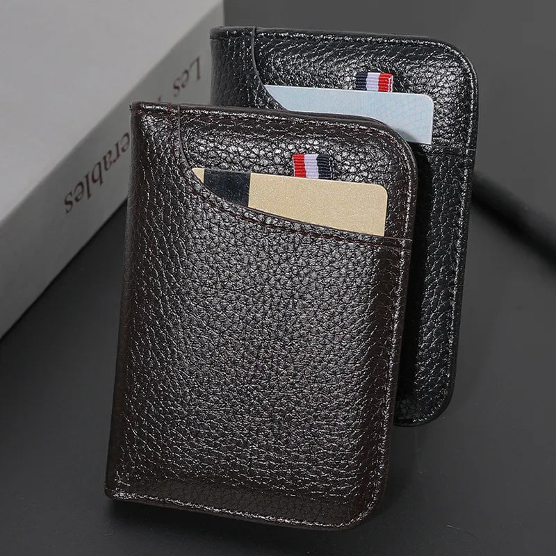 Portable Super Slim Soft Wallet PU Leather Mini Credit Card Wallet