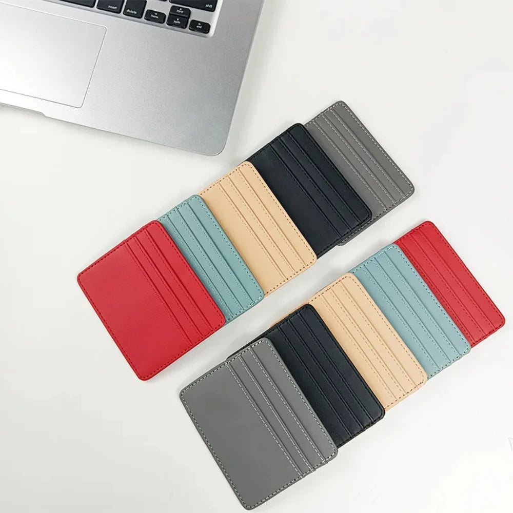 Ultra-thin Leather Mini Wallet Slim Bank Credit Card Holder Men's
