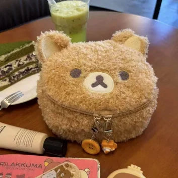 Plush Bear Barrel Cosmetic Bag