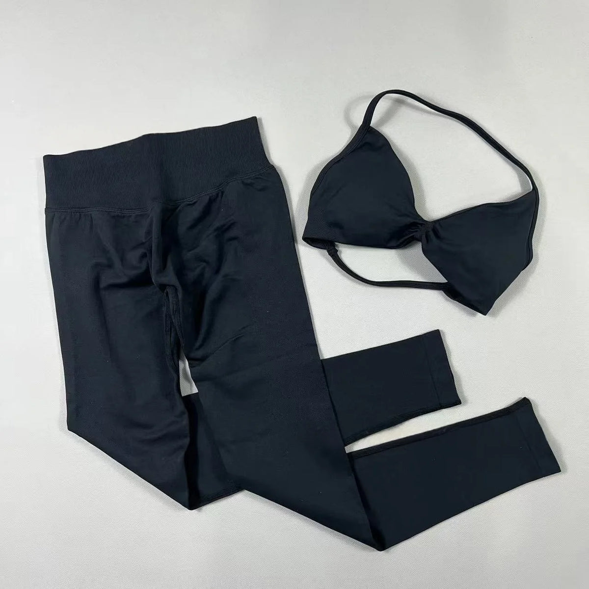 Seamless Halter Neck Yoga Set, 2 Piece