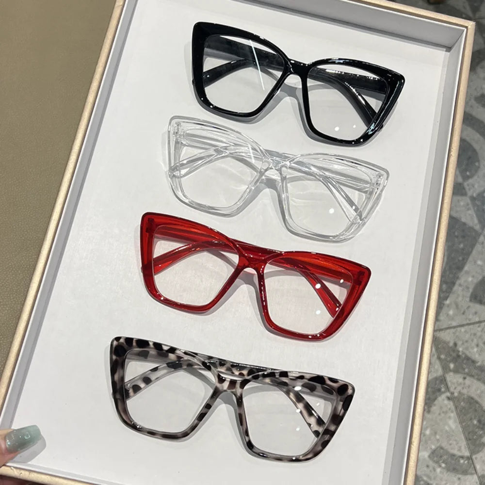 Blue Light Blocking Glasses Oversized Plain Glasses Large Frame Glasses Stylish For Reading Visual Health Screen Time