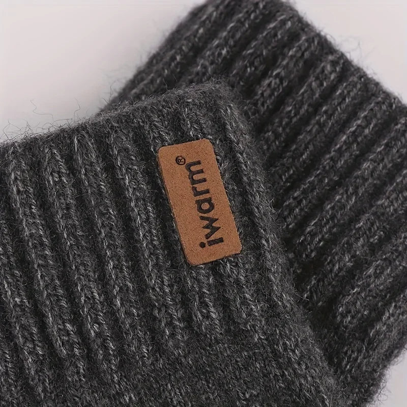 Winter Warm Cycling Gloves  DROPSHIPPING  Alpaca Wool Gloves Full Finger Touchscreen Cashmere Thickening Knitted Driving Gloves