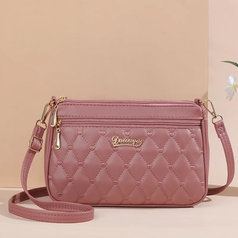 Large Flap Crossbody Bag in Pink
