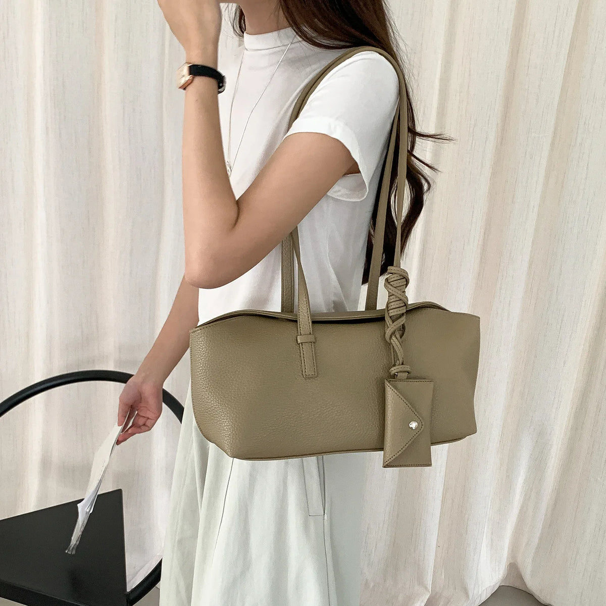 Fashion PU Leather Shoulder Bag For Women Handbags and Purses Luxury Ladies Underarm Bag Commute Female Totes Large Capacity