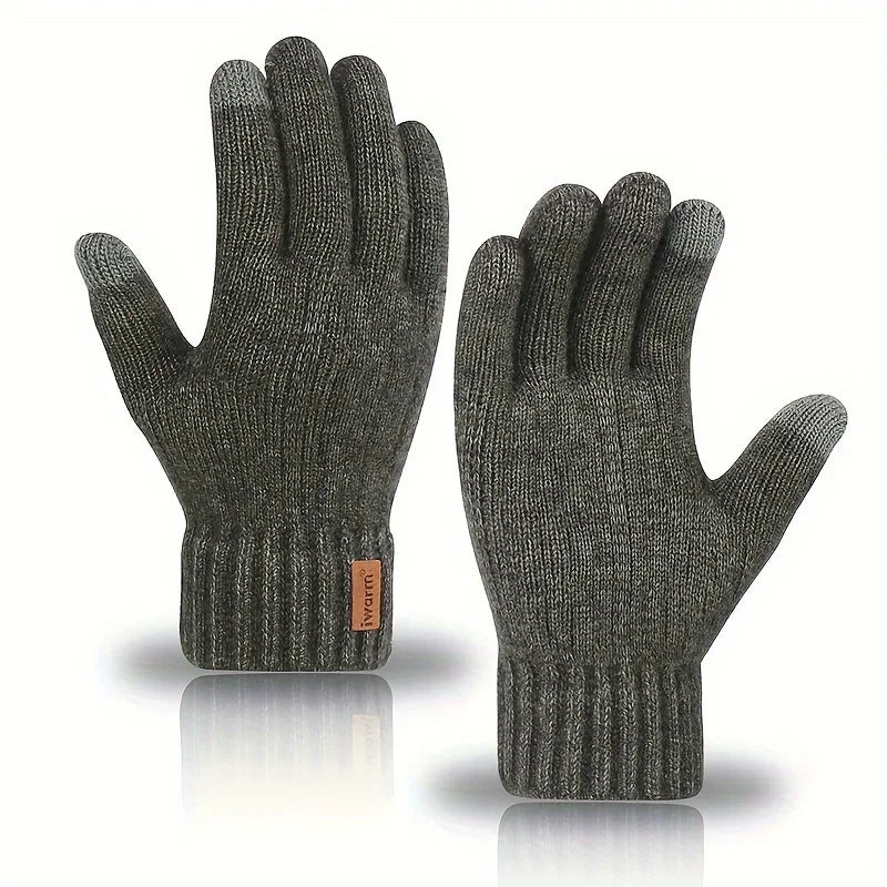 Winter Warm Cycling Gloves  DROPSHIPPING  Alpaca Wool Gloves Full Finger Touchscreen Cashmere Thickening Knitted Driving Gloves