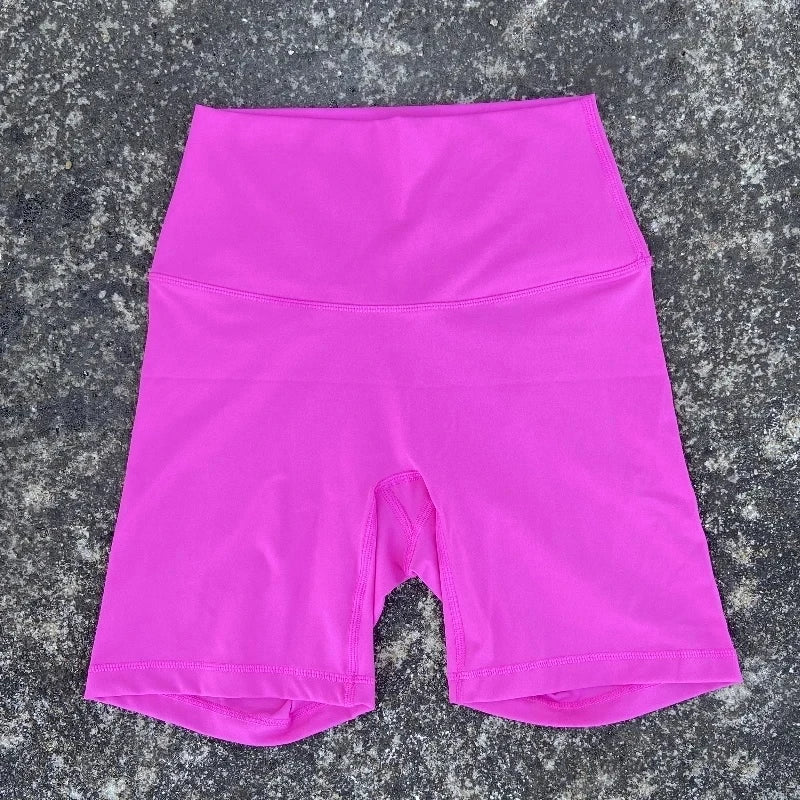 High Waist Seamless Yoga Shorts with Pocket