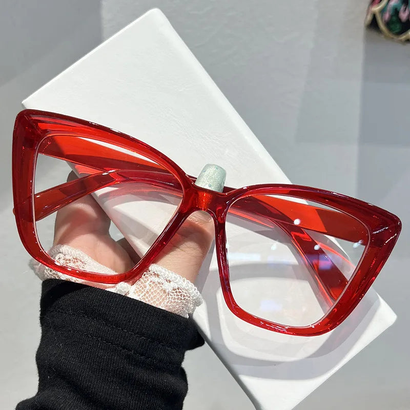 Blue Light Blocking Glasses Oversized Plain Glasses Large Frame Glasses Stylish For Reading Visual Health Screen Time