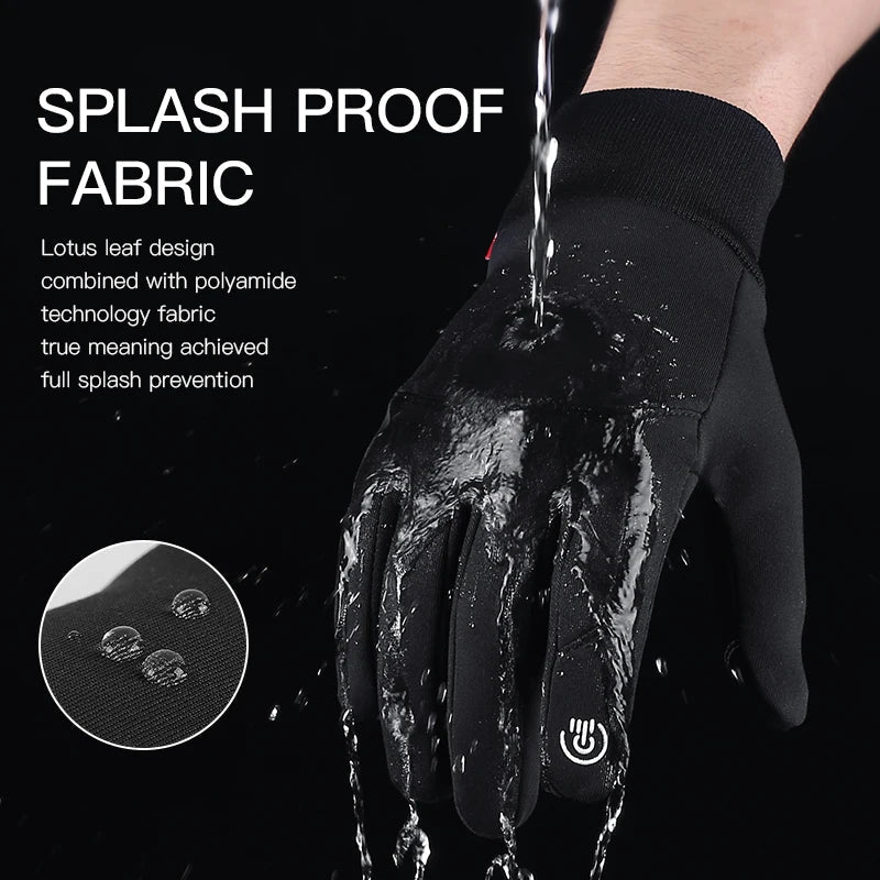 Waterproof Cycling Gloves Winter Touch Screen Bicycle Gloves Outdoor