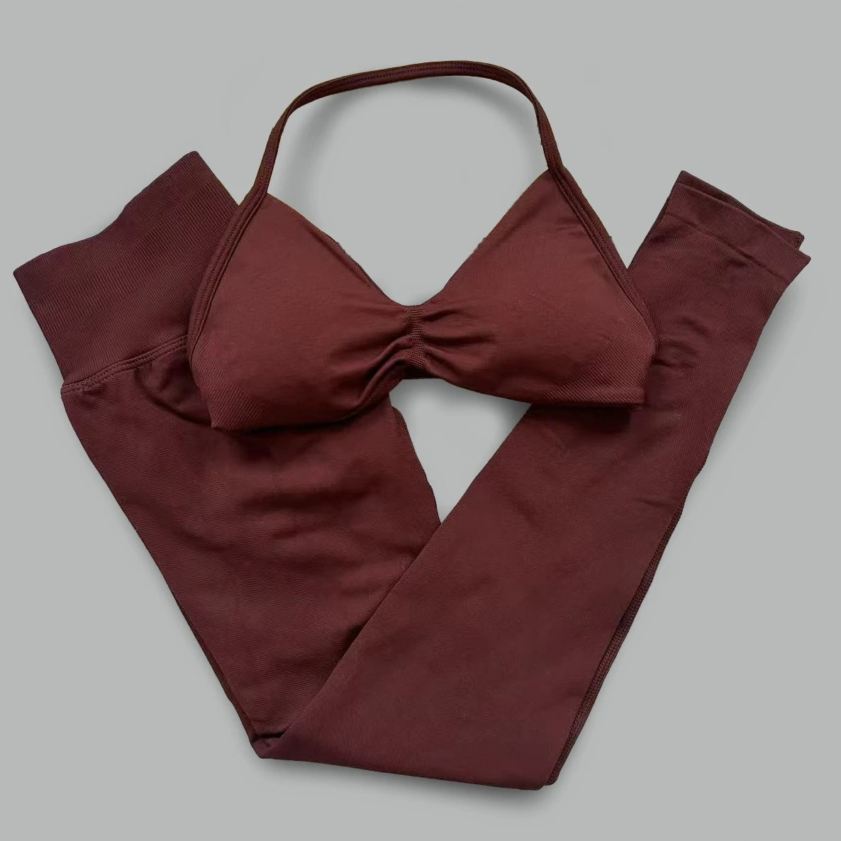 Seamless Halter Neck Yoga Set, 2 Piece