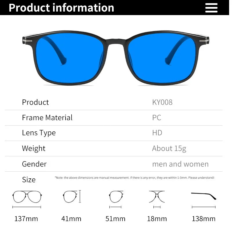 Blue Light Blocking Glasses for Men Women With Red Tinted Lens Computer Gaming Anti Fatigue Vintage Anti-Blue Light Sunglasses