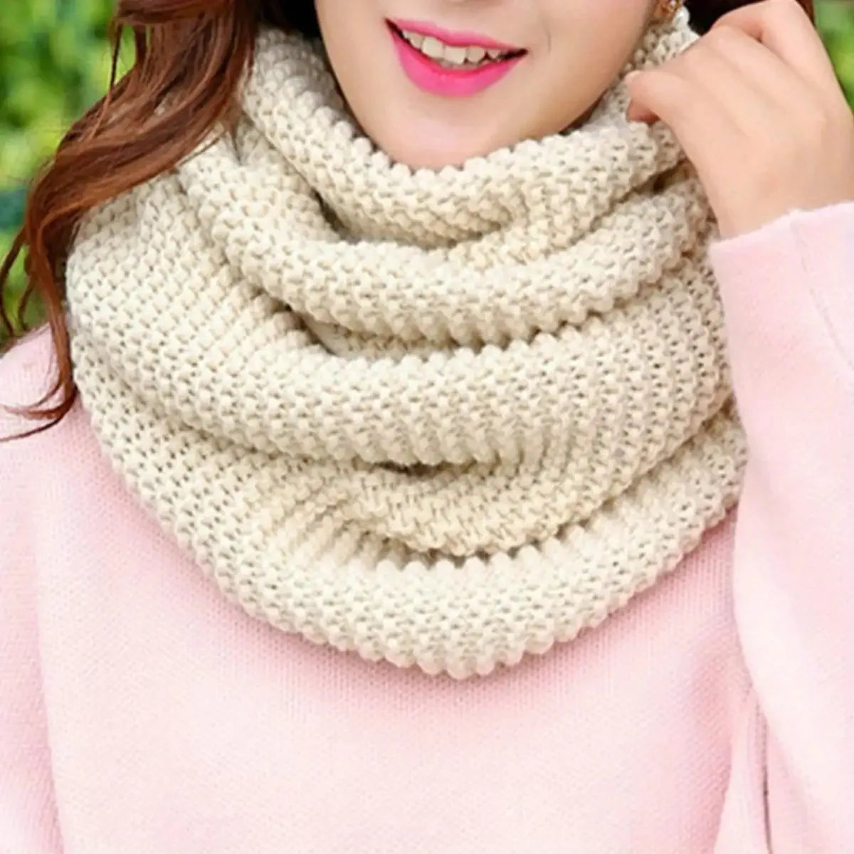 Elegant Thick Winter Scarf for Women - Windproof, Breathable, Infinite Loop Neck Warmer with Soft Style Texture.Machine washable