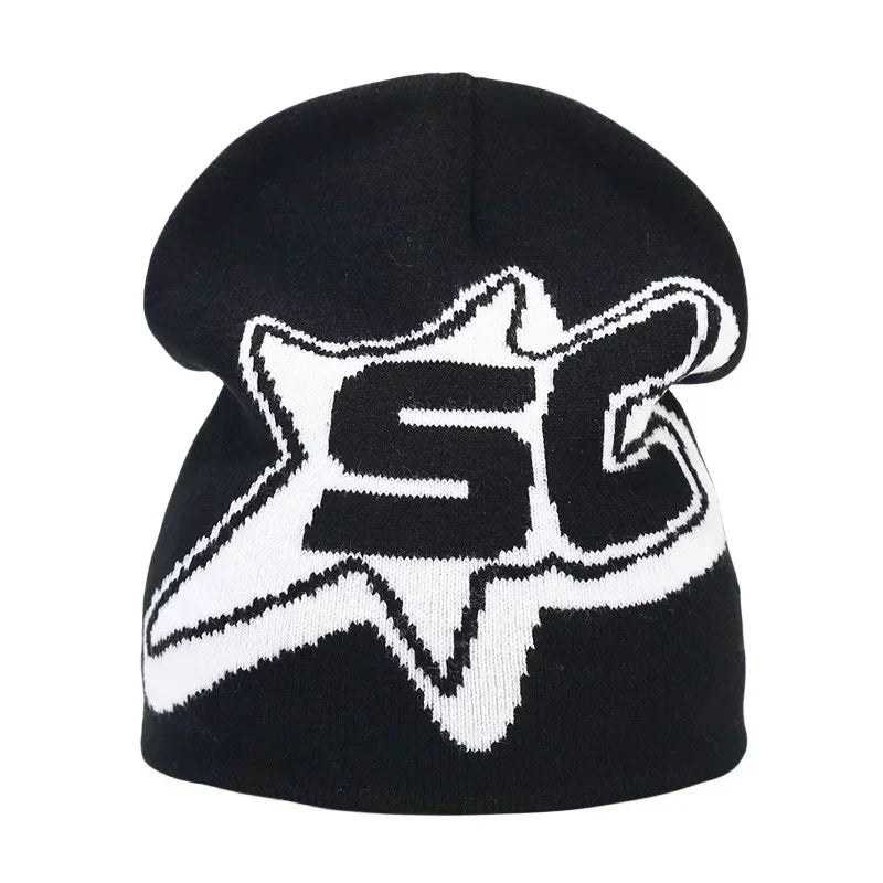 Y2K Letter Knitted Winter Autumn Beanie Cap Men Women Kanye Beanies Gorras Hombre Top Warm Skiing Hat Ear Hats Hip Hop Skullcap