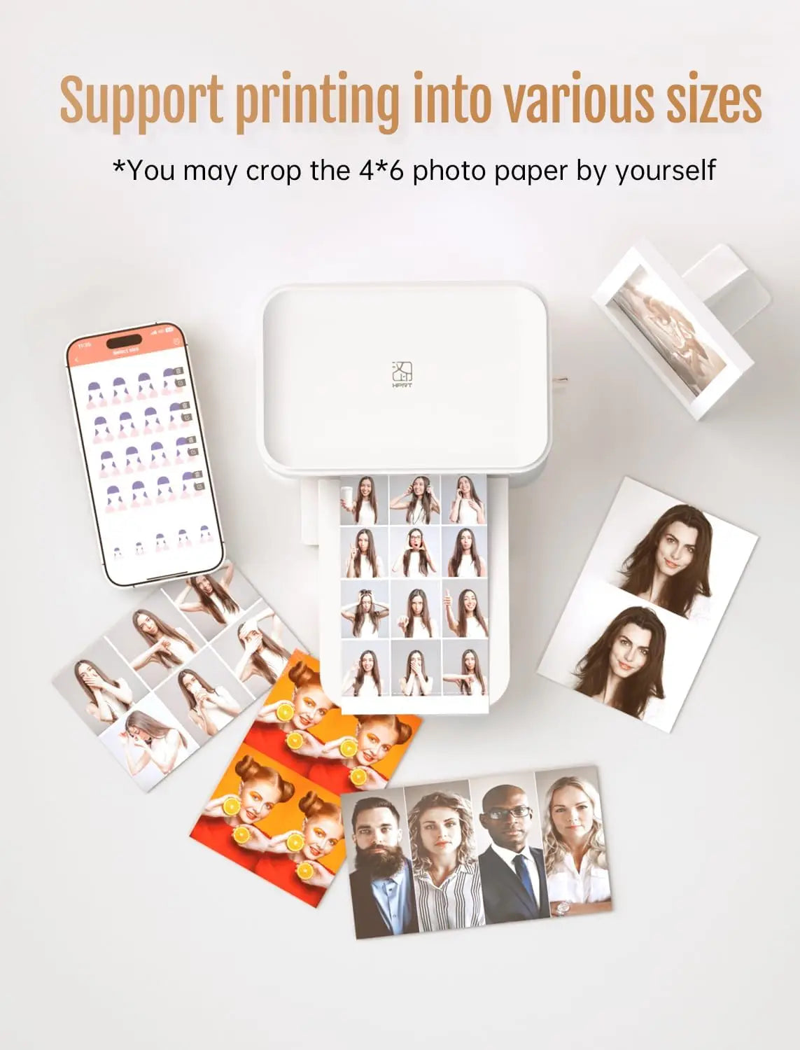4x6inch Mini Portable 300dpi Color Photo Printer Wifi Wireless Connect Print with Cartridge Ribbon High Quality Picture Print