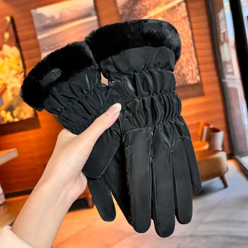 Winter Gloves for Women Touchscreen Riding Bike Motorcycle Warm Fleece Lined Windproof Thickened Waterproof
