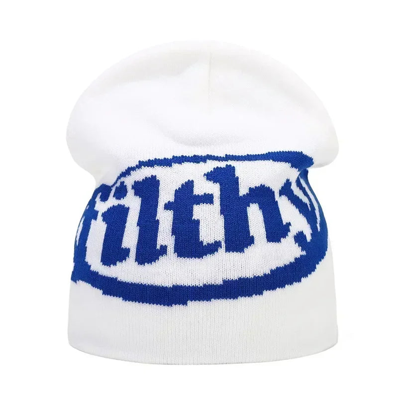 Y2K Letter Knitted Winter Autumn Beanie Cap Men Women Kanye Beanies Gorras Hombre Top Warm Skiing Hat Ear Hats Hip Hop Skullcap