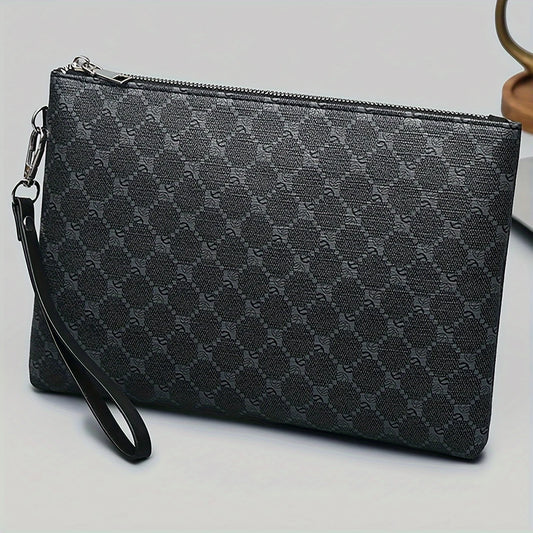 Pu Fashion Men's Clutch Bag Business Large Wallet Wrist Bag Large Coin Purse Storage Bag