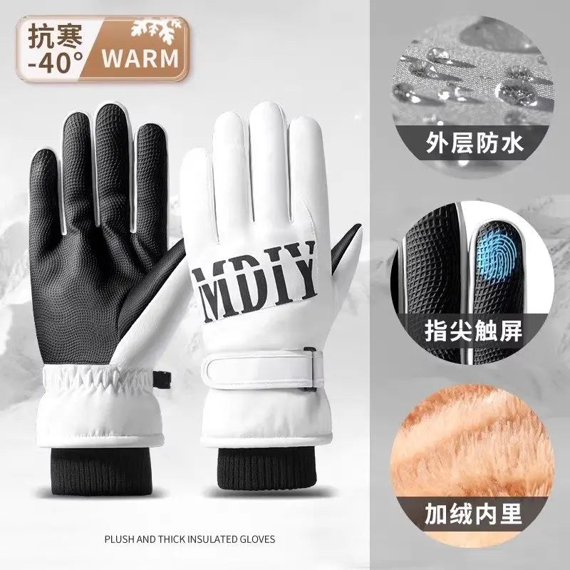 Winter Gloves for Women Touchscreen Riding Bike Motorcycle Warm Fleece Lined Windproof Thickened Waterproof