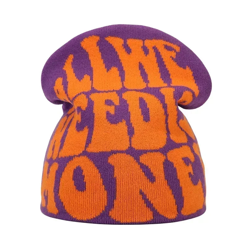 Y2K Letter Knitted Winter Autumn Beanie Cap Men Women Kanye Beanies Gorras Hombre Top Warm Skiing Hat Ear Hats Hip Hop Skullcap