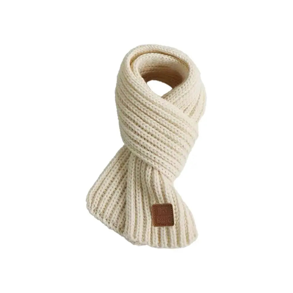 Kids Winter Knitted Scarf Warm Soft Outdoor  Windproof Neckerchief Solid Color Scarf Children's Warm Accessories