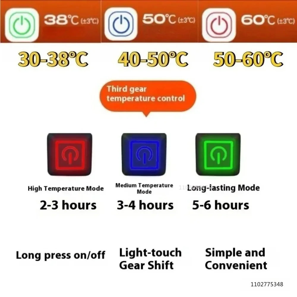 New Winter Heated Gloves for Motorcycle Biker Men Women Touchscreen Rechargeable Self Heating Gloves Ski Hiking Hand Warmer