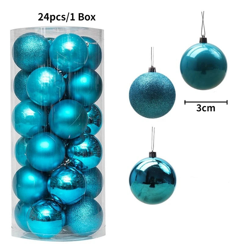 24/36Pcs Merry Christmas Ball Hanging Christmas Tree Decoration for Home Indoor Decor New Year 2026 Navidad DIY Party Supplies