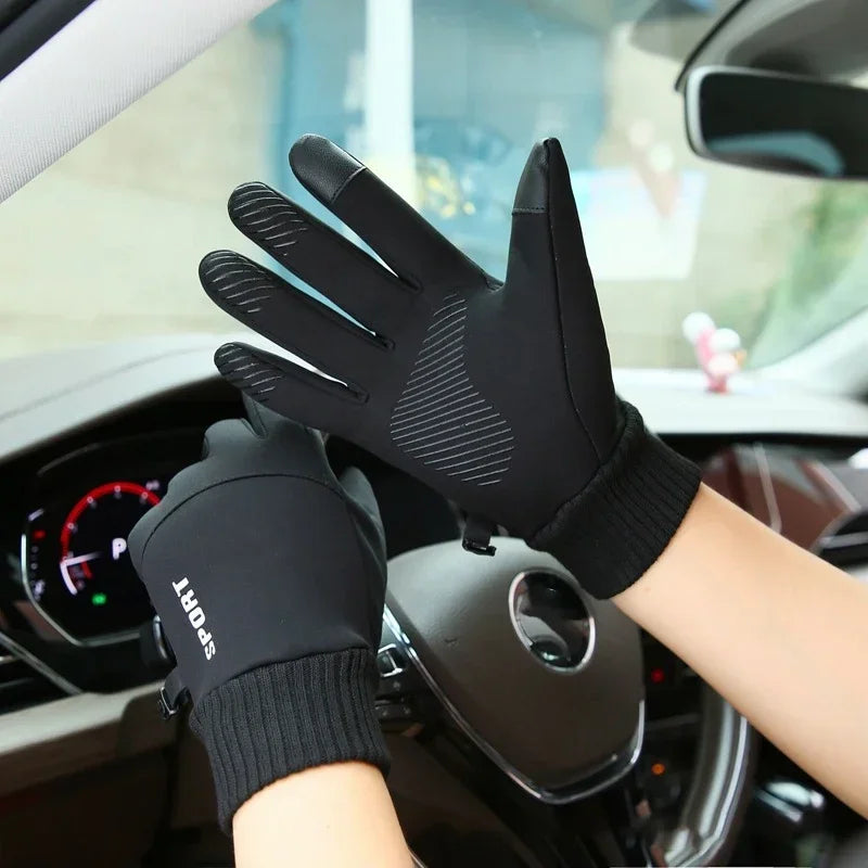 Motorcycle Gloves Guantes Winter Warm Full Fingers Gloves Waterproof Warm Hand Moto Ski Cycling Touch Screen Fleece Gloves