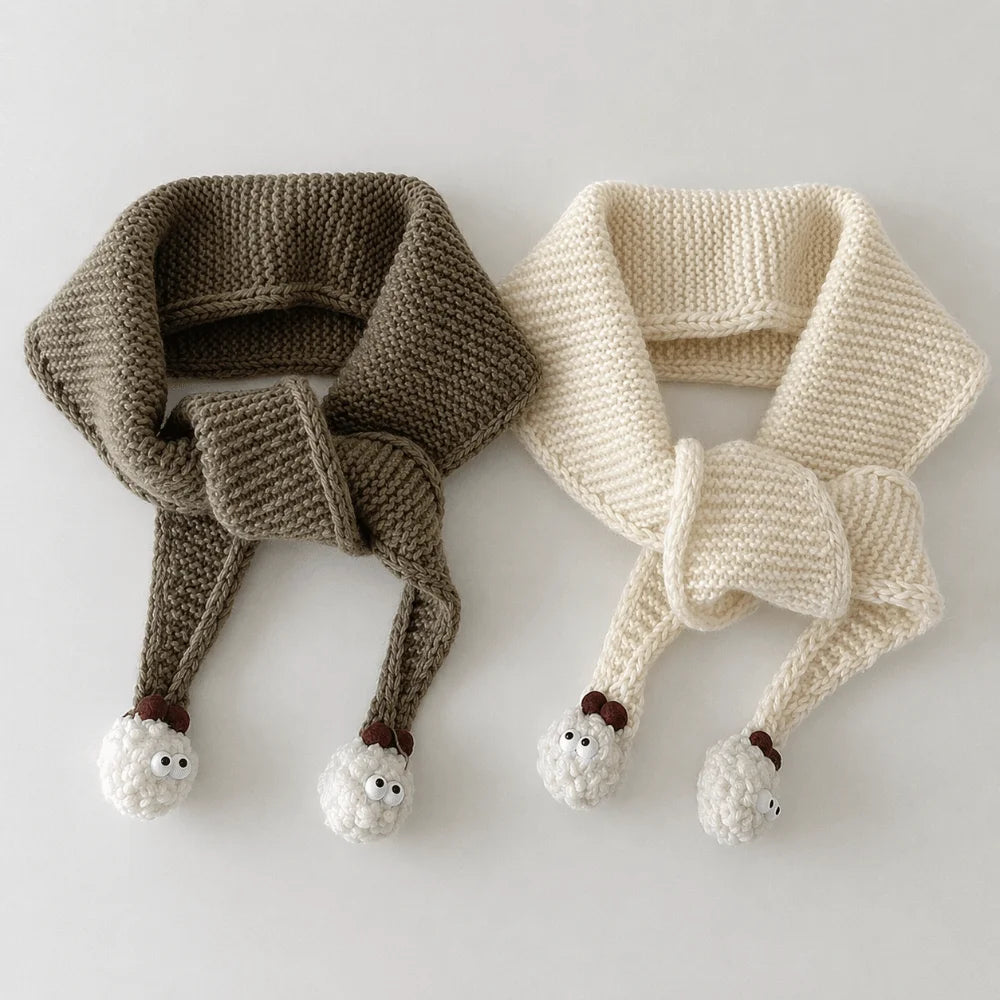 Fashion Windproof Knitted Scarf Soft Keep Warm Children Neck Warmer Thick Autumn Winter Children Muffler for Boys Girls