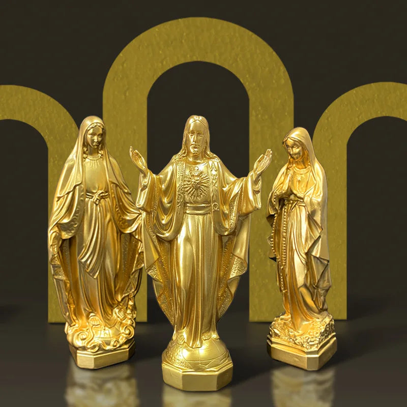 Our Lady of Lourdes Blessed Virgin Mother Mary Catholic Religious Gift Resin Figurine Statue Holy Home Christmas Decorations